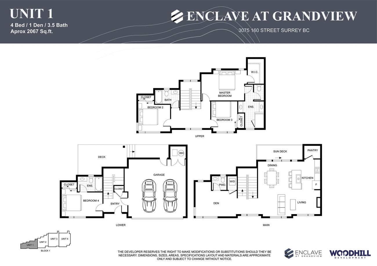 Unit 1 Floor Plan - Enclave at Grandview