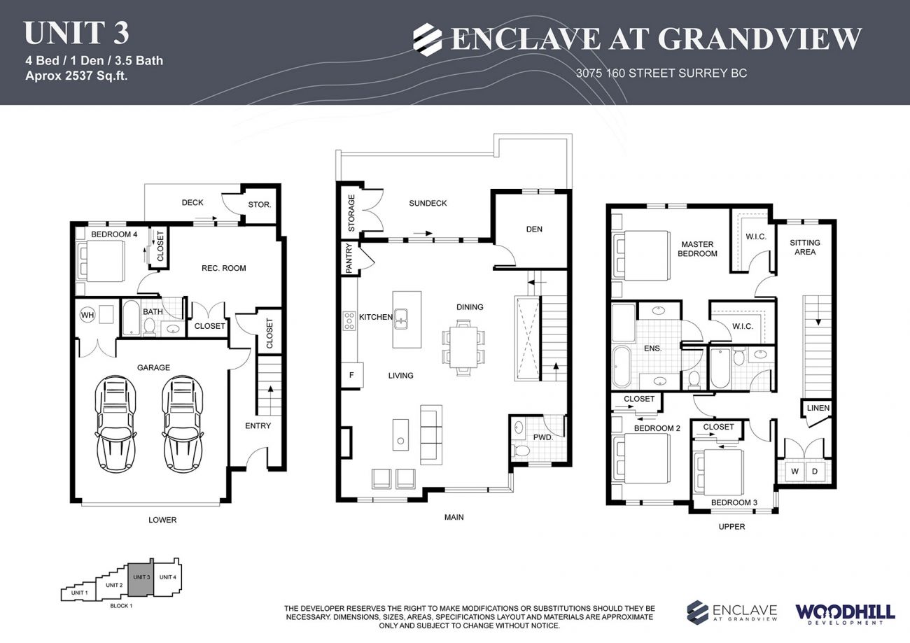 Unit 3 Floor Plan - Enclave at Grandview
